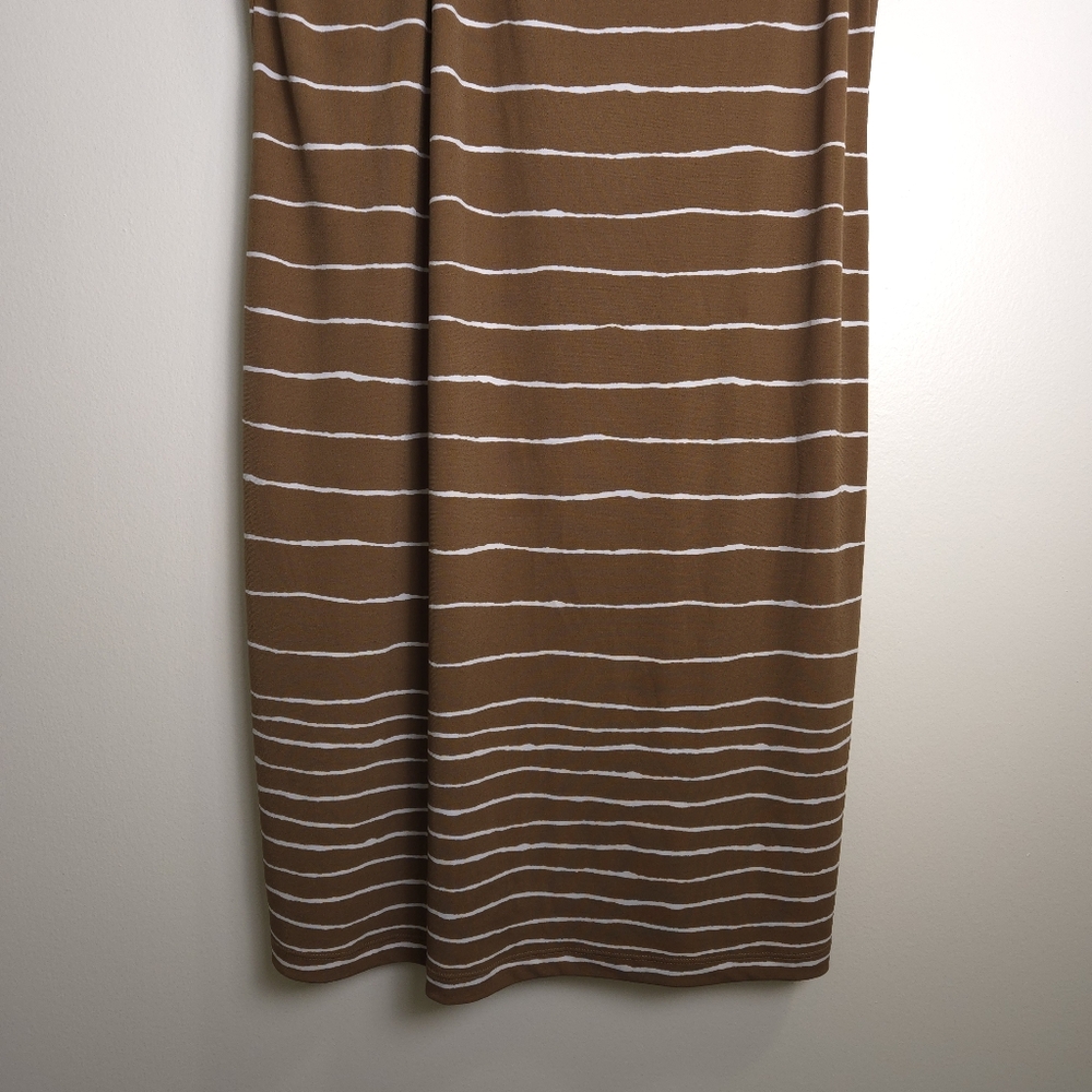 Easywear by Chico's Brown White Comfy Chic Jersey Dress 2 / L - Picture 3 of 6